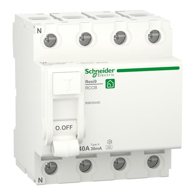 Schneider Electric Resi9 XP RCD/HPFI residual current circuit breaker 4P 40A 30mA class A 72mm