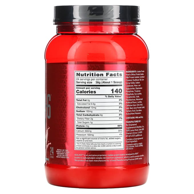 BSN, Syntha-6 Isolate, Boisson en poudre protéinée, Milk-shake à la fraise, 2,01 lb (912 g)