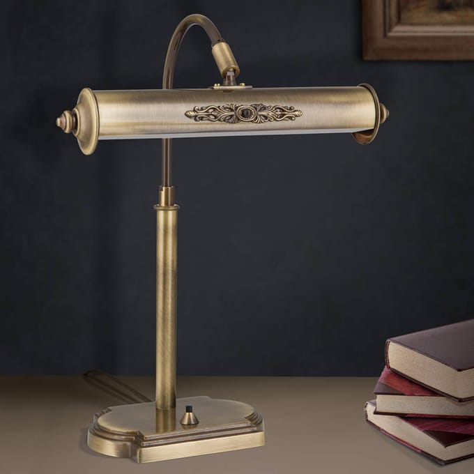 ORION Bureaulamp Picture in oud messing