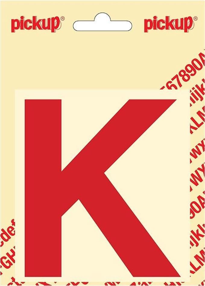 Pickup plakletter Helvetica 100 mm - rood K