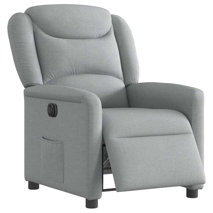 vidaXL - Fauteuil - elektrisch - verstelbaar - stof - lichtgrijs
