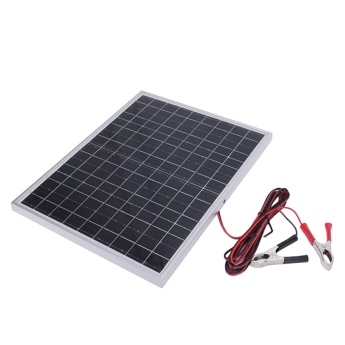 Draagbaar Zonnepaneel 15W 12V 24V Auto Adaptief met 60A Controller Monokristallijn Zonnepaneel gray