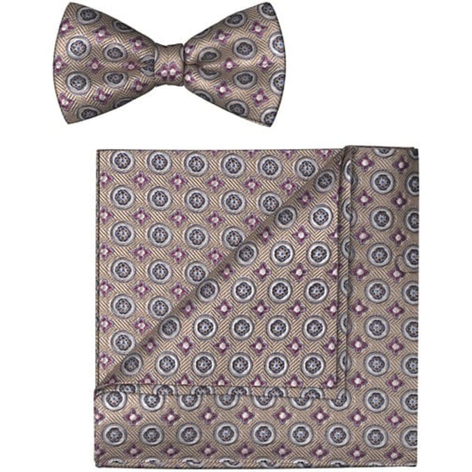 OLYMP Vlinderdas / pochet set, Nougat
