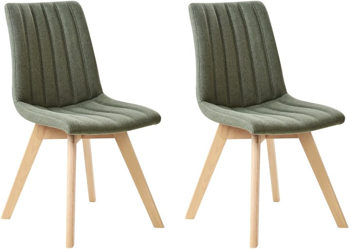 CALGARY - Eetkamerstoel set van 2 - Donkergroen - Polyester