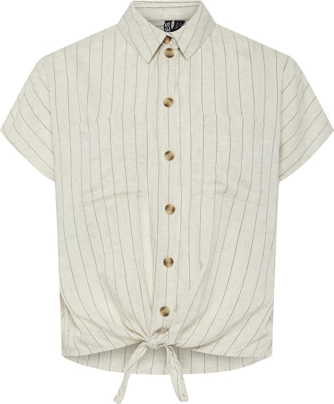 PIECES - PCPIA SS TIE SHIRT WVN NOOS - Dames - Blouses