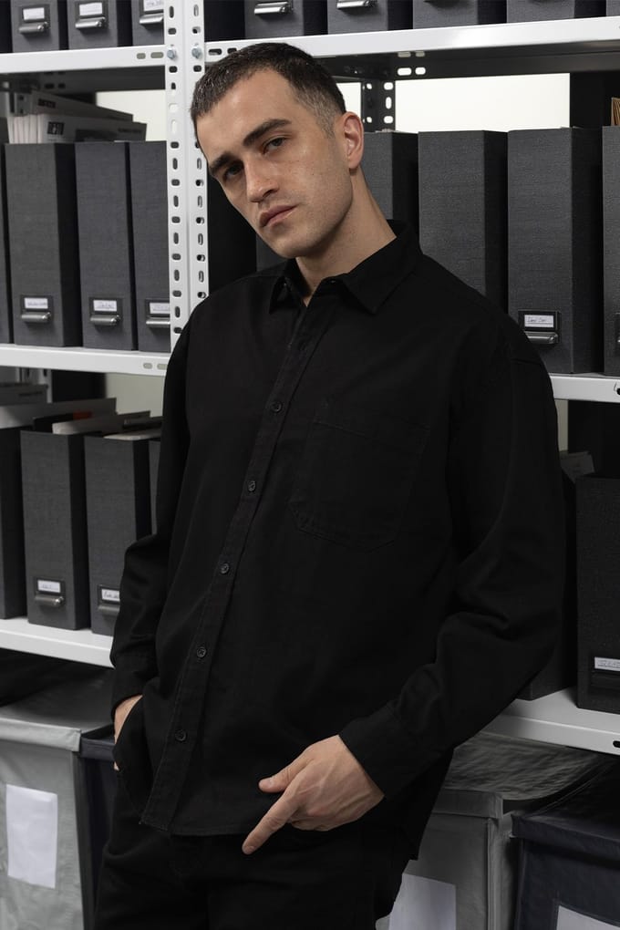 Regular Fit Denim Shirt met Pocket