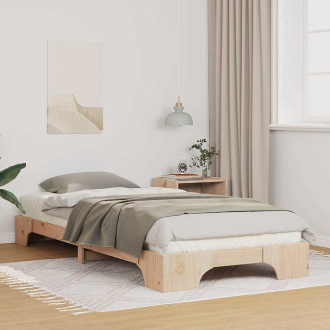 vidaXL - Bedframe - Bruin - 100 - x - 210 - cm - Massief - grenenhout