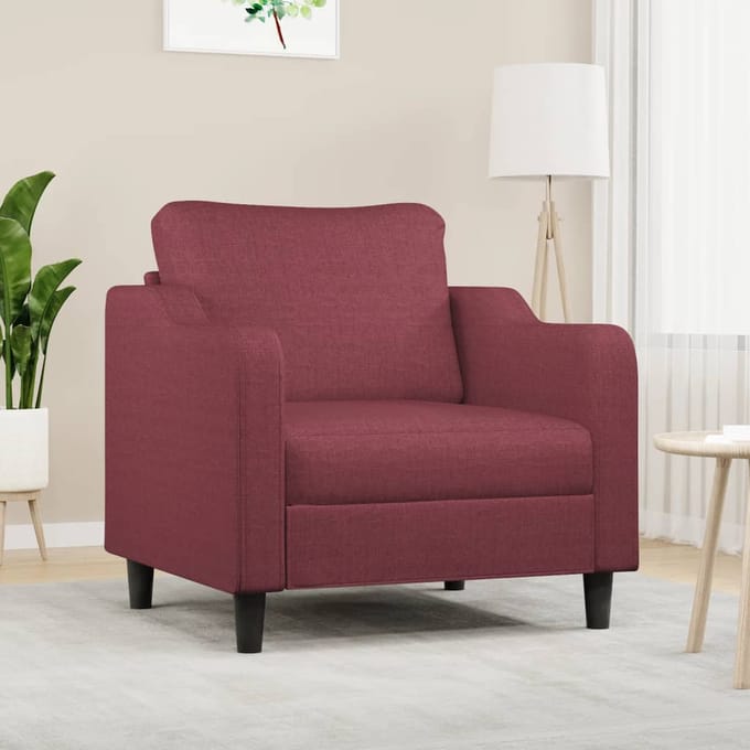 vidaXL - Fauteuil - 60 - cm - stof - wijnrood