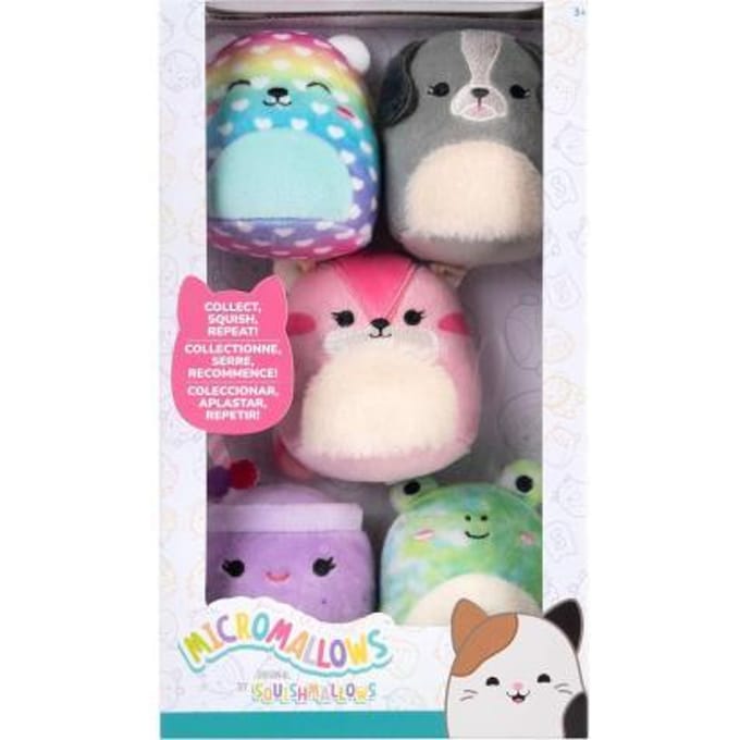 Squishmallows Micromallows 5-Pack Dianalee, Lanai, Marley, Vie, Malu Poppetjes en figuren