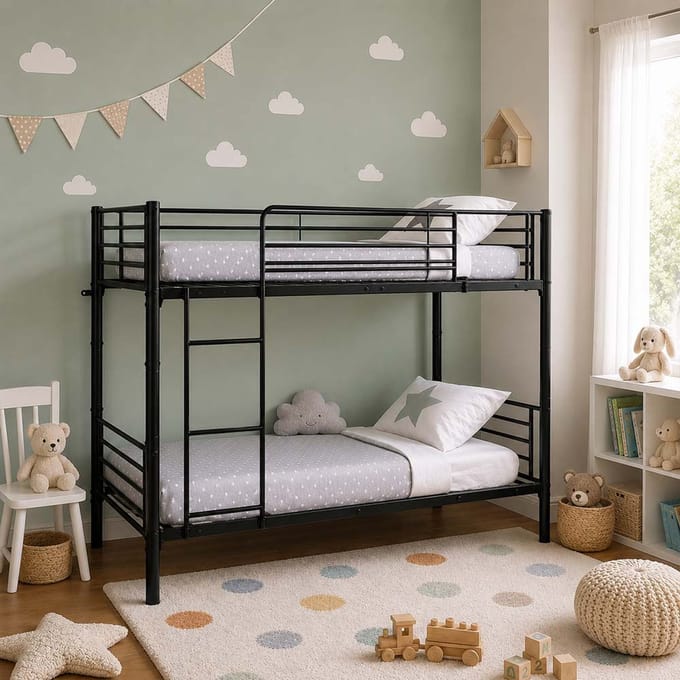 Milton & Oldbrook Deelbaar Stapelbed 90 x 200 cm Florina Zwart