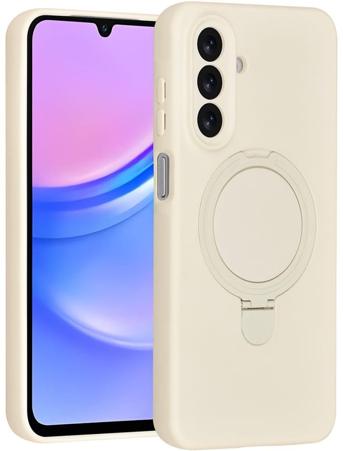 TUNIQ Back cover - Galaxy A17 - Antique Wit - Met Magsafe Ring Stand - Valbescherming