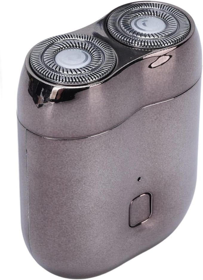 Mini Elektrisch Scheerapparaat - Baard Trimmer - Dagelijkse Verzorging - Dubbel Blad Systeem - Compact Reisformaat - Zilver