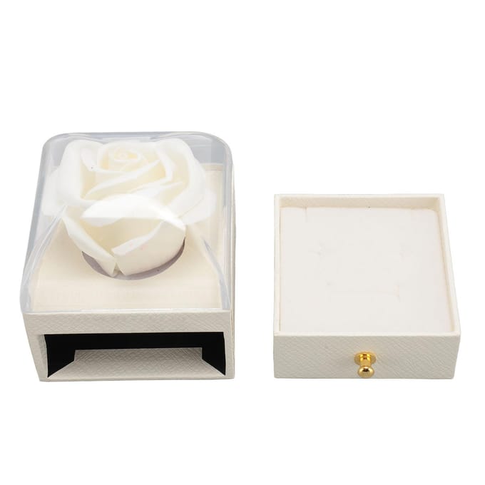 Boîte à bagues en velours rose, exquise, romantique, multi-usages, pour demande en mariage, blanche blanc