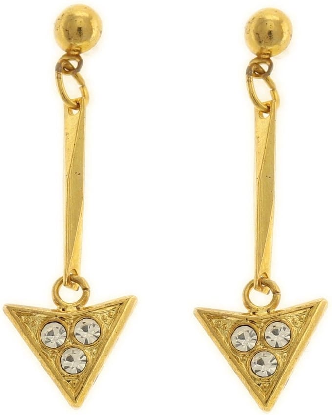 Behave - Dames oorbellen - Goudkleur driehoek hanger - Geometrisch 2,5 cm