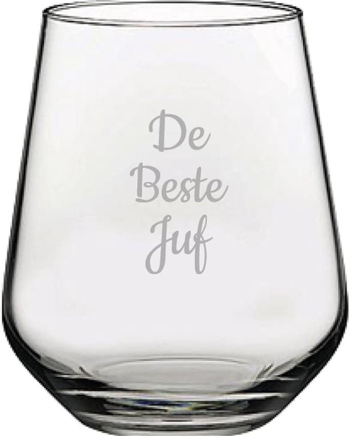 Gegraveerde Drinkglas 42,5cl De Beste Juf