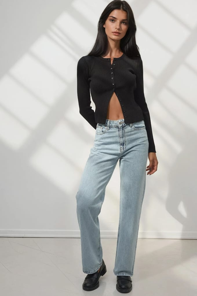 Rechtdoorgankelijke Denim Jeans