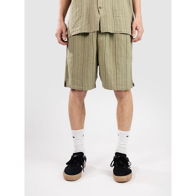 Vissla Grad Stripe 17" Elastic Linen Korte Broek groen
