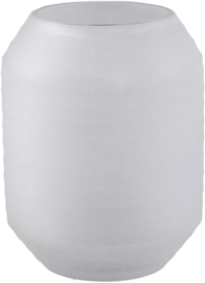 PTMD Malia White Glass Vase Round Stripe Cutting M