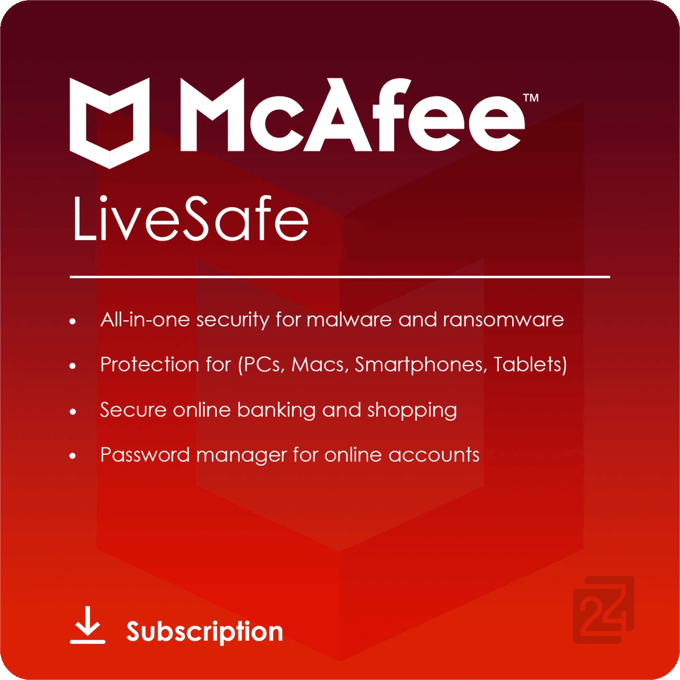 McAfee LiveSafe 2026 1 Apparaat 2 Jaar