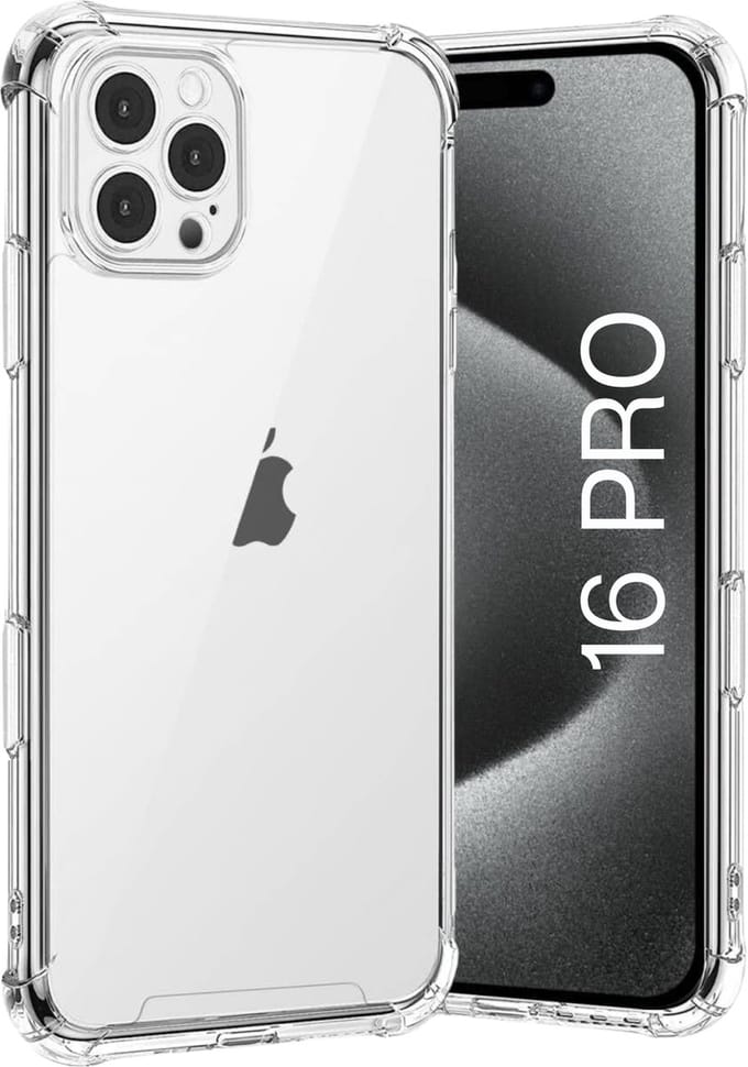 Hoesje voor iphone 16 Pro backcover Shockproof siliconen Transparant