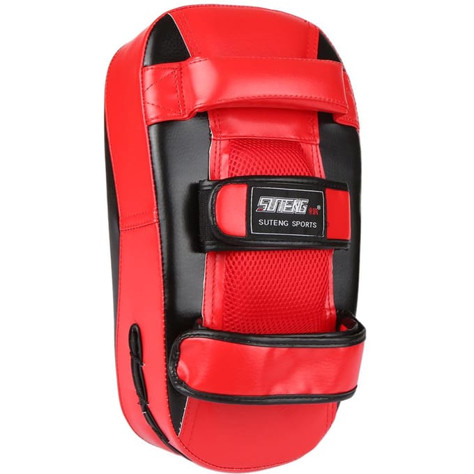 Bokshandschoen Kick Boxing Muay Thai Ponskussen Gebogen Strike Shield Bokstraining Mitt Ponsen rood/zwart