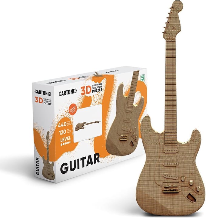 CARTONIC- Guitar- 3D puzzel- Speelgoed - DIY- Creatief - Karton - Voor kinderen en volwassenen