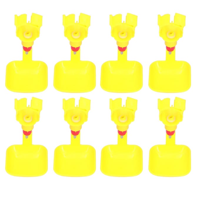 10 stuks kippennippeldrinker met beker 20 ml geïntegreerde automatische drinkbak pluimvee accessoire yellow