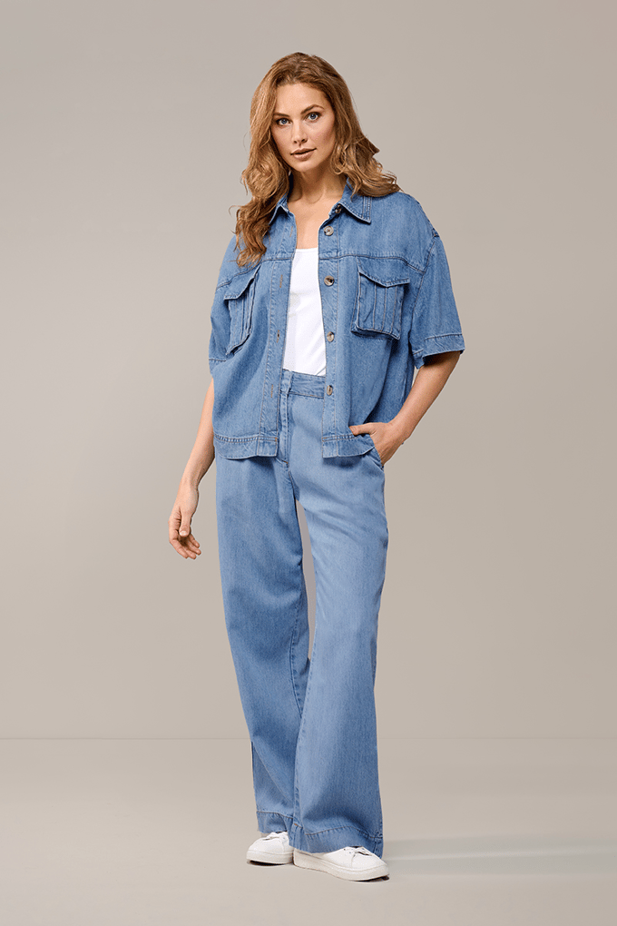 Lina Blouse Denim Blauw