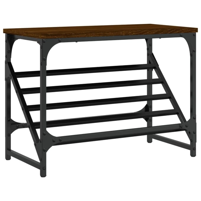 vidaXL Schoenenrek 60x30x45 cm bewerkt hout bruin eikenkleur