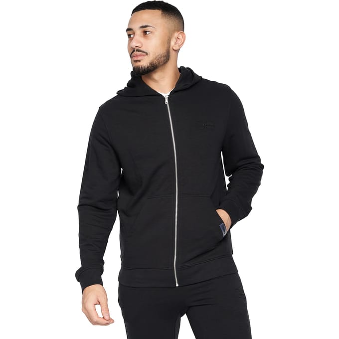 Crosshatch Heren Braxson Full Zip Hoodie (Zwart)