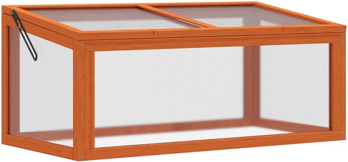 REDOM - Kweekkas - Openklapbaar Dak - Voor Buiten - Hout En Polycarbonaat - Oranje