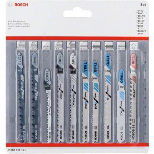 Bosch Accessories 2607011171 Decoupeerzaagbladenset All in One, 10-delig 10 stuk(s)
