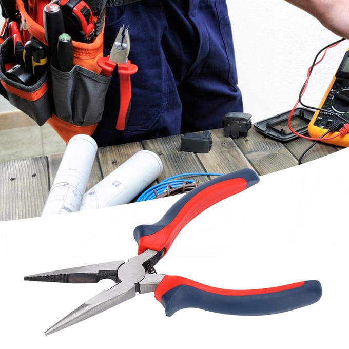 Pince Plate Professionnelle pour Fil Multifonction Sans Effort Poignée Antidérapante Outils Manuels gray