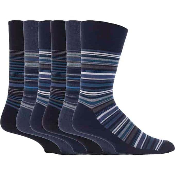 Set van 6 sokken zonder elastiek herensokken met zachte grip 46-50 EU - SOMRJ49