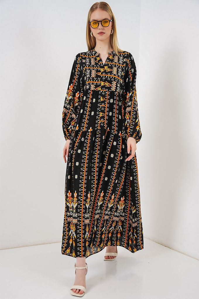 Gepubliceerd V-hals Maxi Jurk