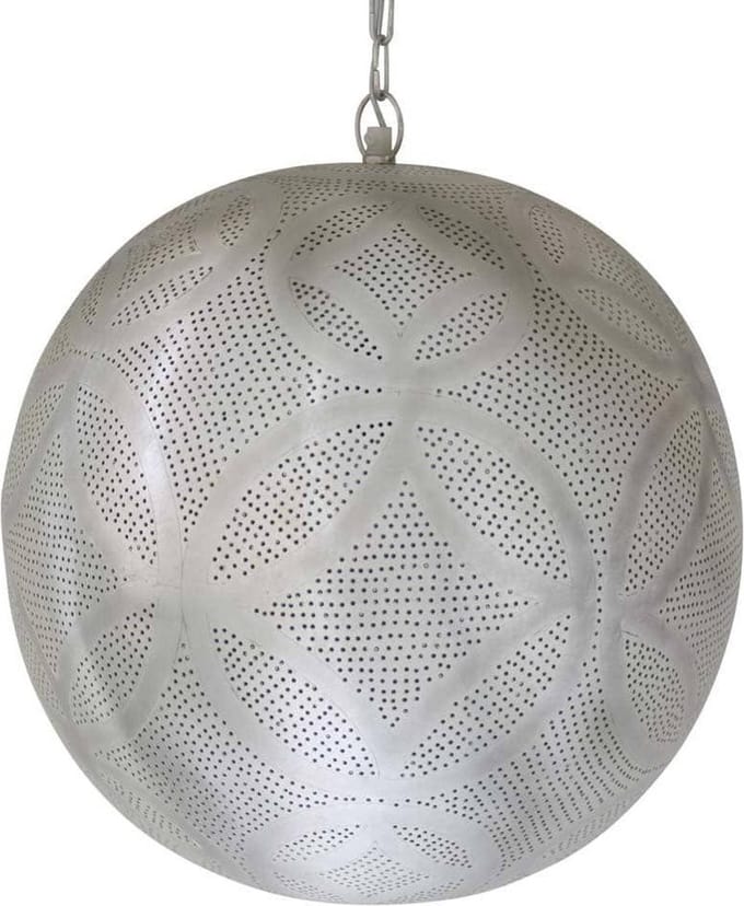 Safaary - Oosterse Hanglamp Zilver Neza Ø 40 x 44cm