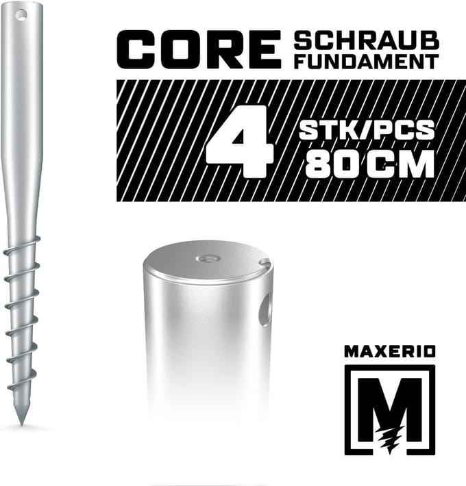 Schroef Fundering - Grondschroef Grondanker - Bouwprojecten Verankeren - Duurzaam Gecoat Staal - 80 cm Lengte