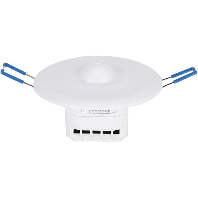 5,8 GHz Ingebouwde Instelbare Microgolf Radarsensor Lichaamsbewegingsmelder Lichtschakelaar voor Gang white
