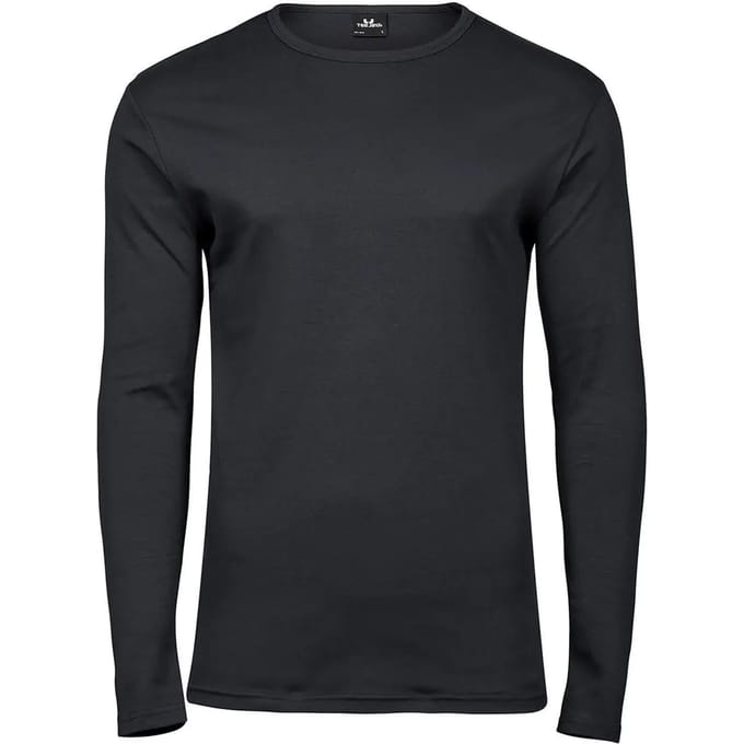 Tee Jays - Interlock T-shirt lange mouwen - Dark Grey (Solid) maat M