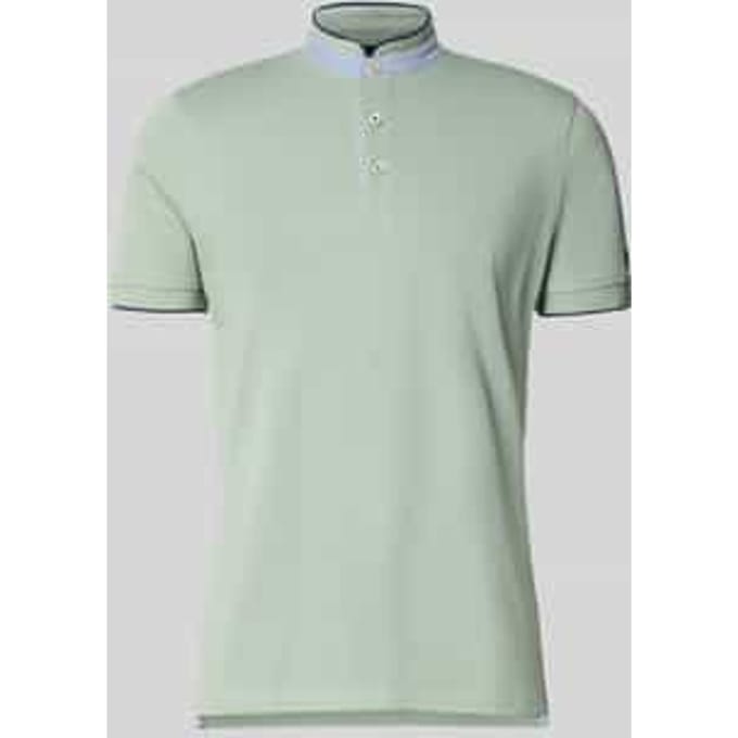 Regular fit poloshirt van puur katoen met opstaande kraag