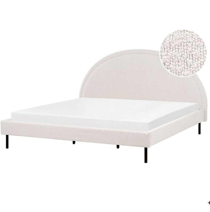 MARGUT - Bed - Wit - 180 x 200 cm - Bouclé