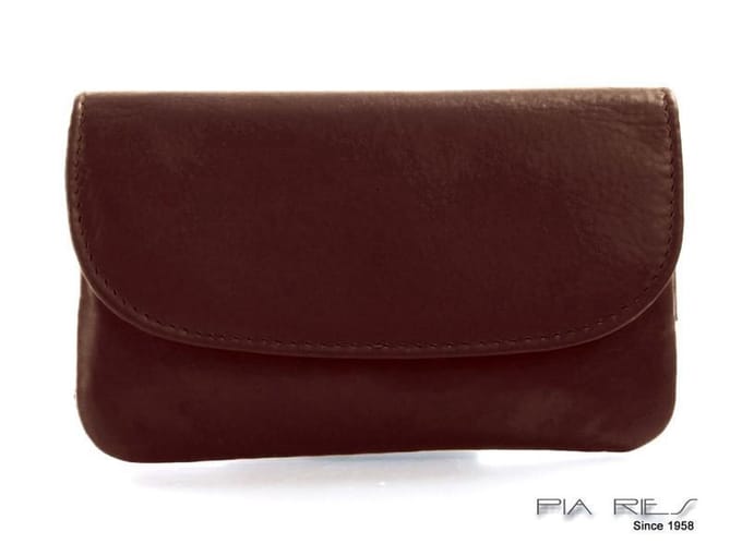 Pia Ries Antique 459-1. Zwarte compacte portemonnee van kalfsleder