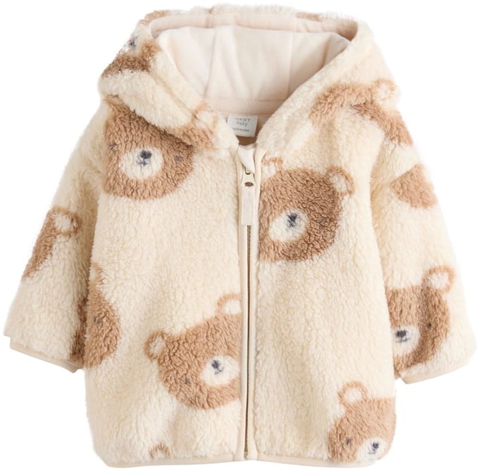 Next - Jongens - Fleece babyjasje met rits - Naturel