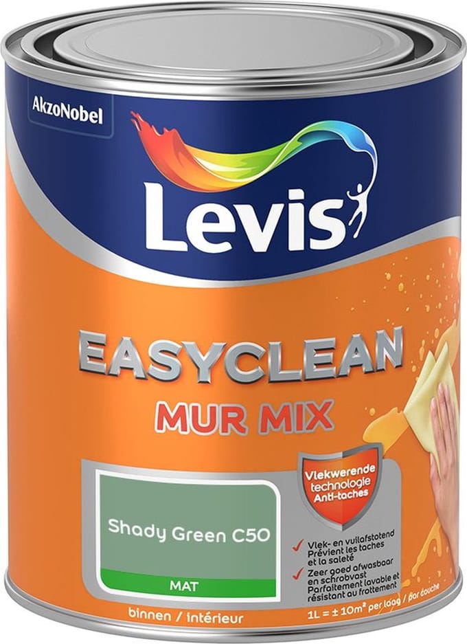 Levis - Easyclean Mur Mat Mix - Shady Green C50 - Mengverf - 1 L