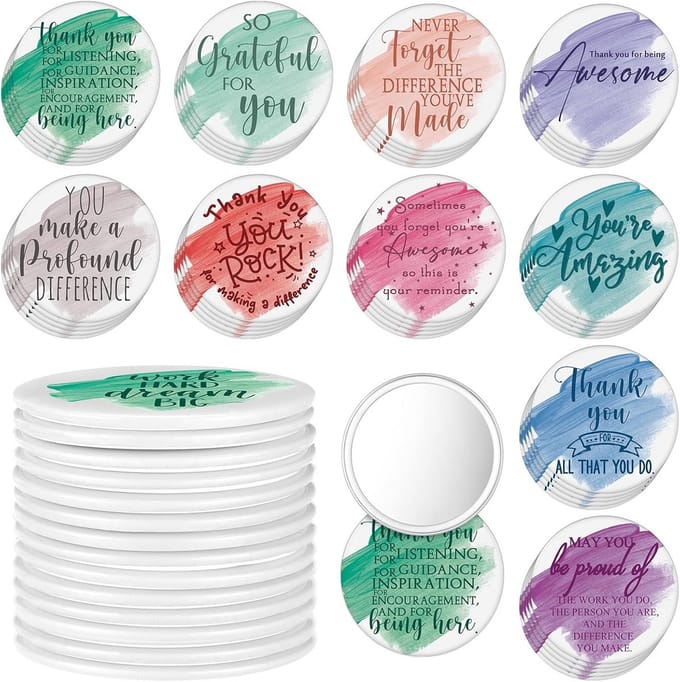 50 Stuks Inspirerende Compacte Zakspiegels voor Dames en Personeelswaardering