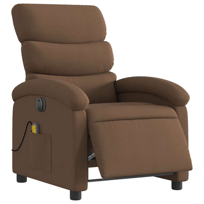 vidaXL - Massagestoel - elektrisch - verstelbaar - stof - bruin