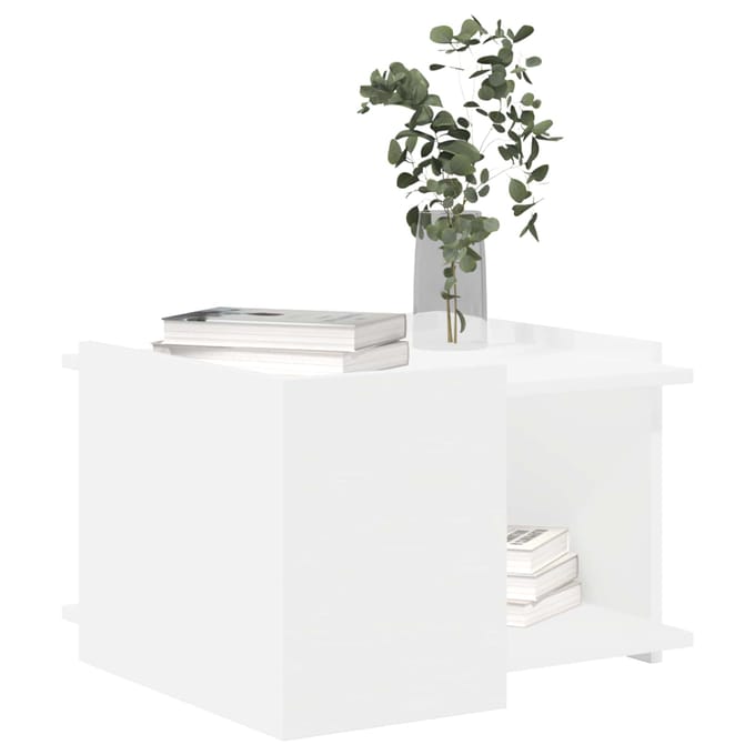 vidaXL - Salontafel - Wit - 50,5 - x - 50 - x - 33 - cm - Bewerkt - hout
