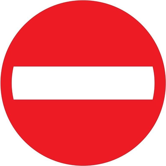 Pickup bord rond diameter 18 cm - Verboden doorgang