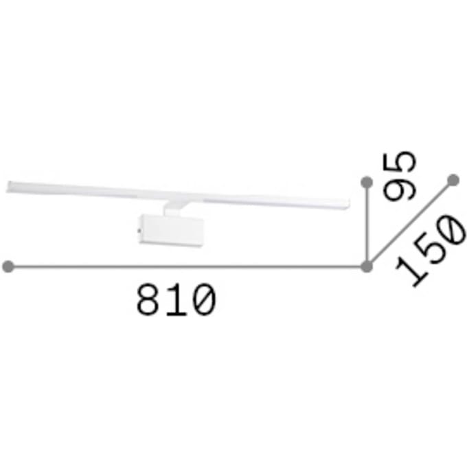 IDEAL LUX LED wandlamp Alma, messingkleurig metaal, breedte 81 cm