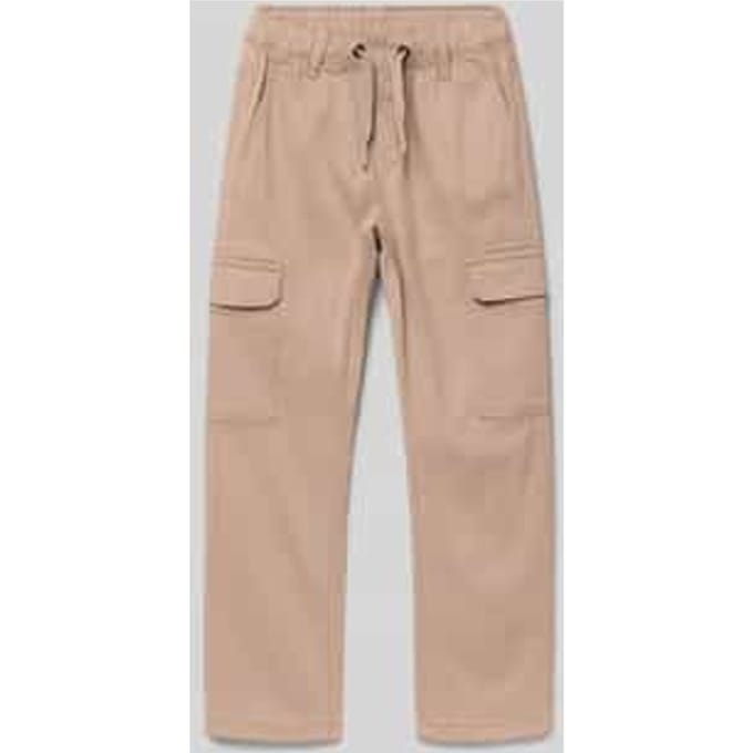 Slim fit cargobroek van gevoerde katoenmix